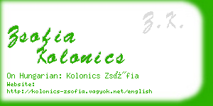 zsofia kolonics business card